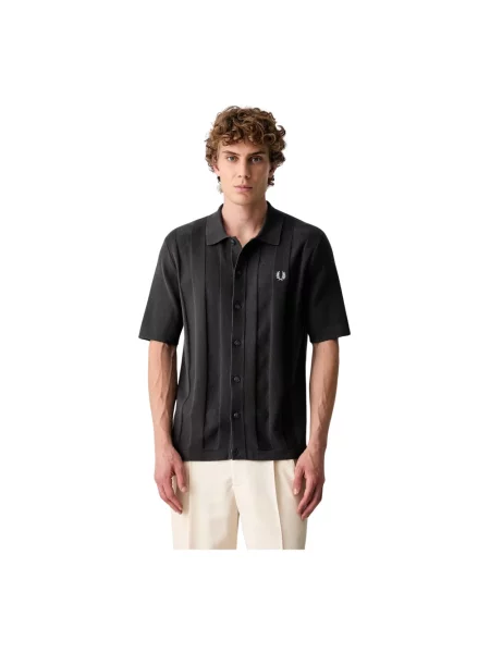 Krótka koszula z krótkim rękawem Fred Perry z krótkim rękawem szara