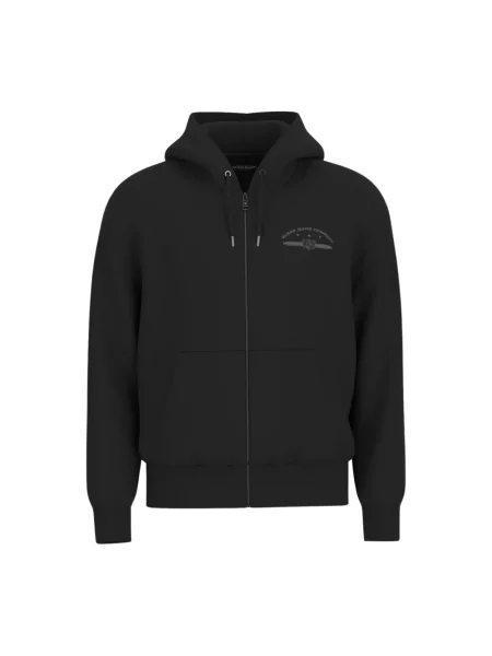 Guess Bluzy Mężczyzna XL bluza z kapturem i pełnym zamkiem czarny