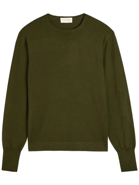 Pulover Officine Générale cu decolteu rotund verde
