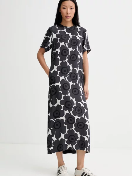 Marimekko rochie de vară cu lyocell negru