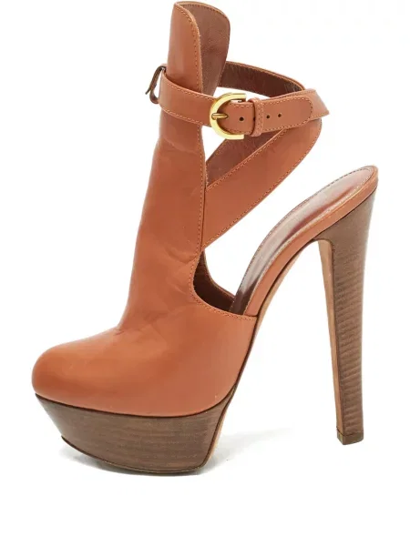 Pantofi cu toc Sergio Rossi cu platformă cu bretele maro
