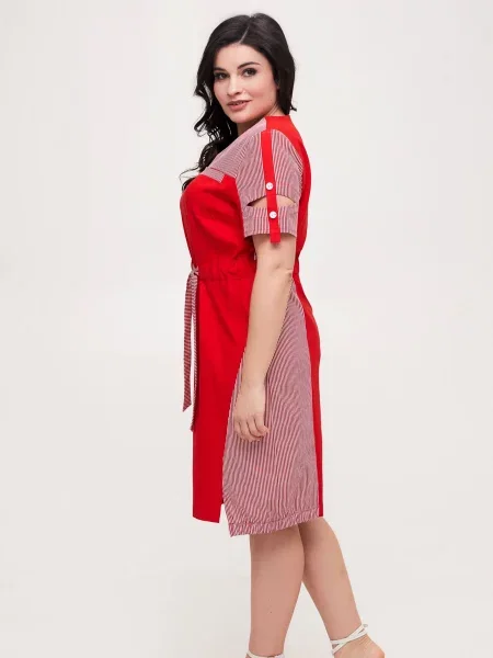 Лляна Сукня міді All Posa червоний