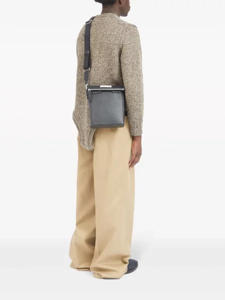 Iš natūralios odos odinė rankinė Maison Margiela juoda