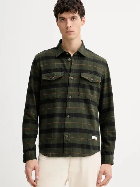 Marc O'Polo cămașă din cu guler clasic regular verde