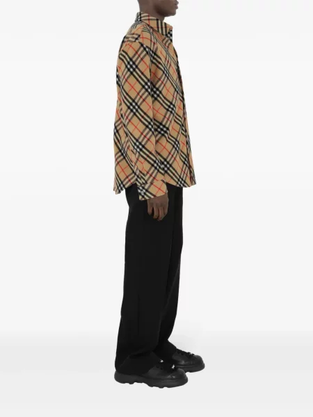 Vlněná kostkovaná retro košile Burberry