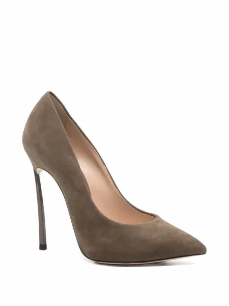 Pantofi cu toc Casadei din piele de căprioară maro