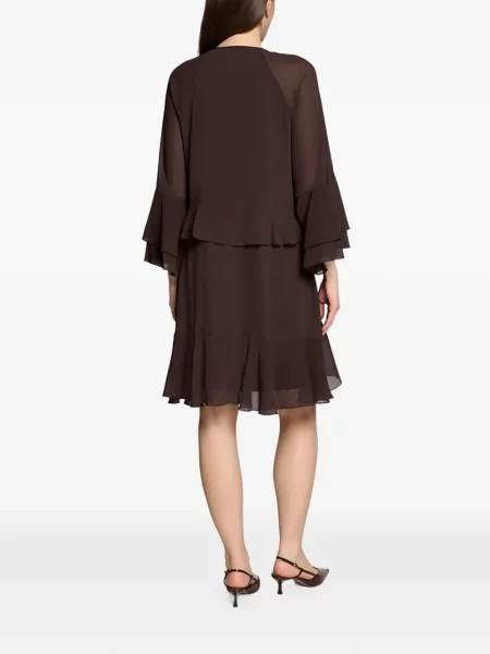 Rochie mini Vera Mont cu volane maro