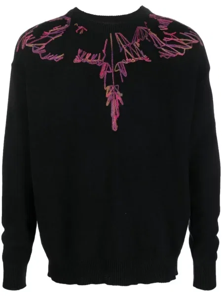 Pulover Marcelo Burlon County Of Milan cu decolteu rotund negru