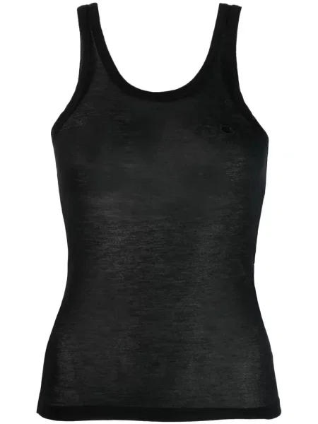 Top Coperni transparente negru