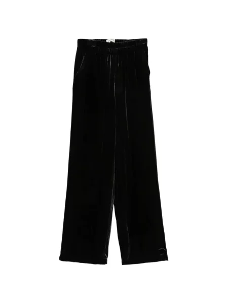 Pantaloni palazzo Gentry Portofino de catifea negru