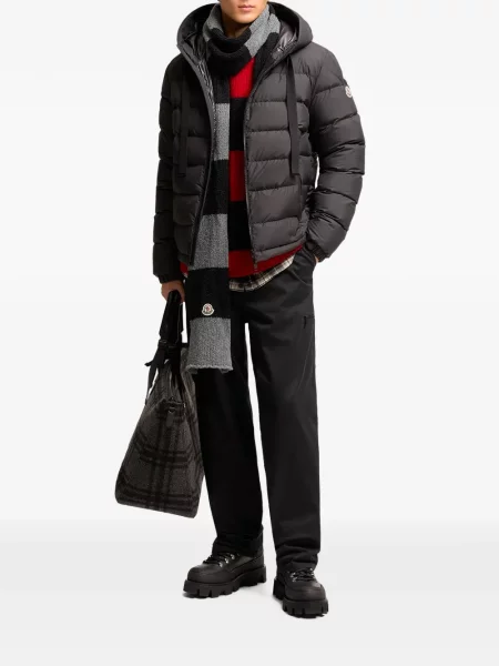 Geacă Moncler cu glugă negru