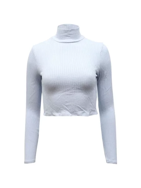 Top Reformation prążkowany niebieski