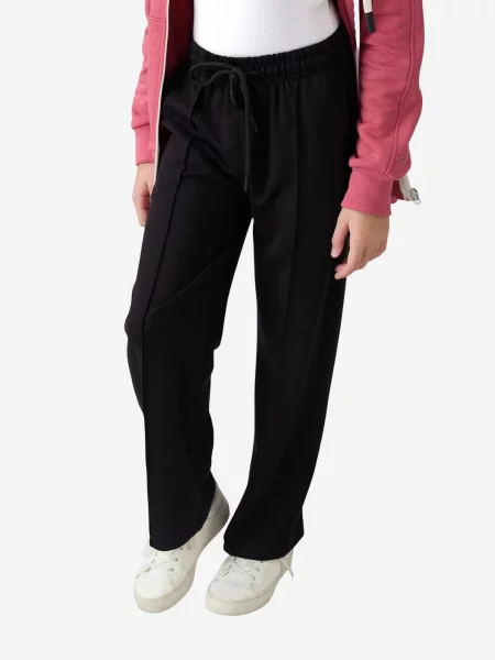 Tommy Life Hlače TOMMY Gerippte Jogginghose' crna