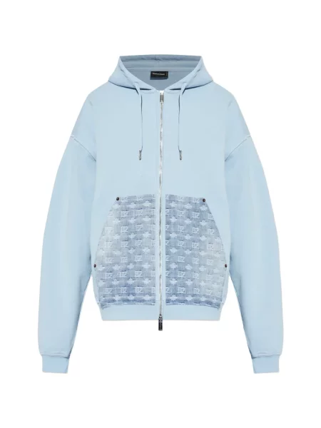 Geacă Dsquared2 cu glugă albastru