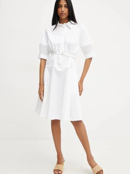 Платье мини Boss клеш белое
