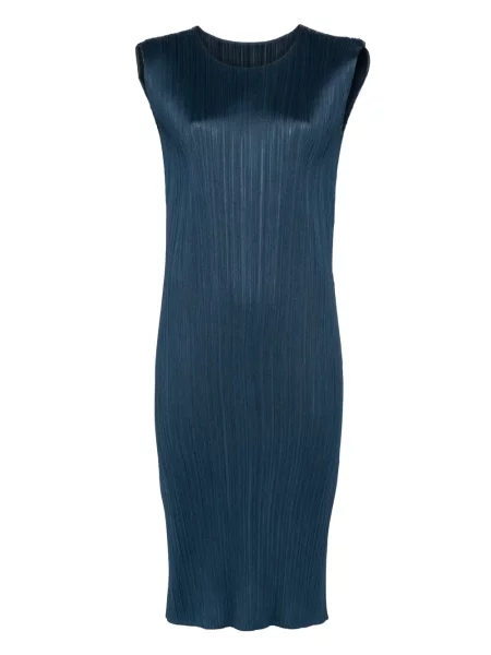 Rochie midi Pleats Please Issey Miyake plisată până la genunchi de costum albastru