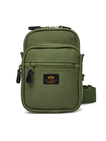 Чанта през рамо Alpha Industries Label Messenger Bag S зелено каки