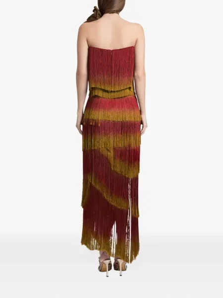 Sukienka midi Gemy Maalouf do kolan bez ramiączek garniturowa czerwona