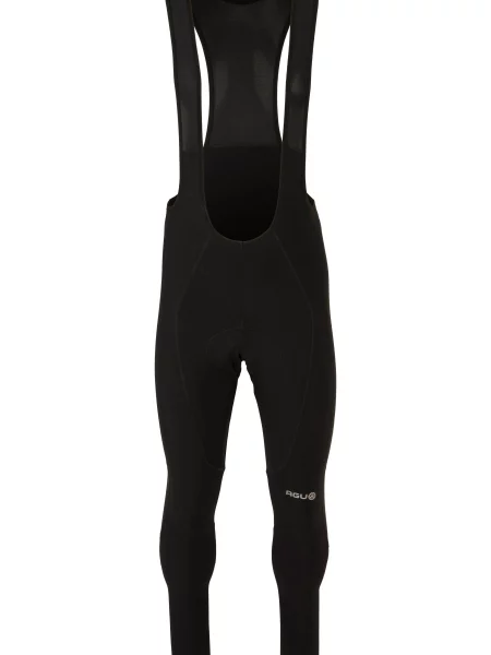 Spodnie rowerowe z szelkami Essential odblaskowe czarne