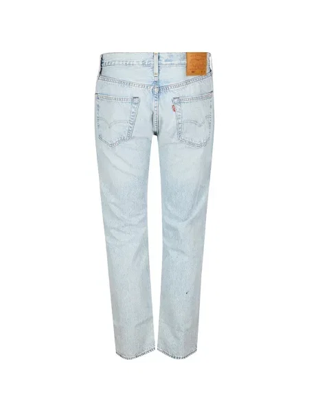 Traperice ravnih nogavica Levi's® s izlizanim efektom dizajn s pet džepova ošišan plava