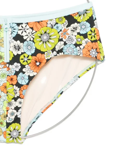 Bikini Alemais cu model floral cu imagine albastru