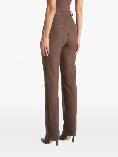 Pantaloni Manière De Voir din piele de căprioară maro