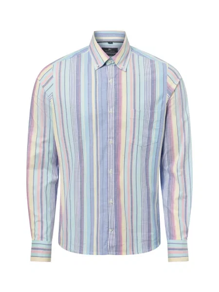 Nils Sundström koszula casual Mężczyźni Slim Fit wielokolorowy|niebieski w M niebieska