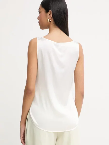 Top z jedwabiu Mm By Max Mara beżowy