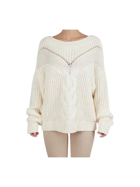 Sweter z golfem Kiton z kaszmiru biały