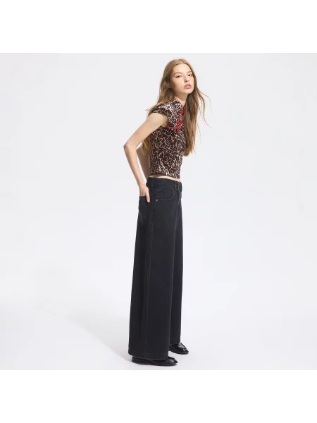 Reserved Wide leg farmer fekete