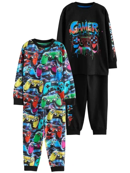 Next Pijamale albastru regal / galben / verde negru