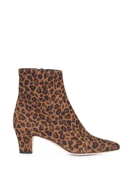 Cizme scurte Manolo Blahnik cu imagine cu model leopard maro