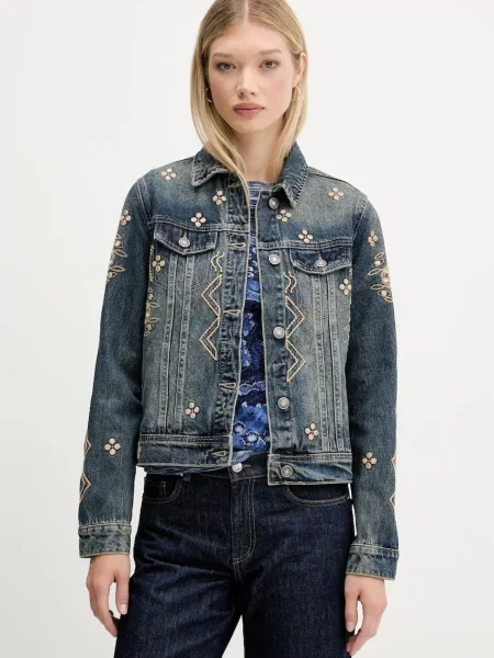 Desigual geacă jeans ESPEJOS de tranziție albastru