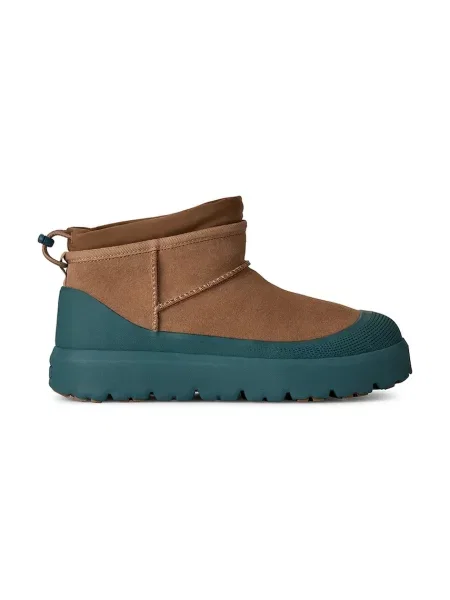 UGG M Classic Ultra Mini Weather Hybrid cizme de zăpadă pentru bărbați din piele întoarsă maro