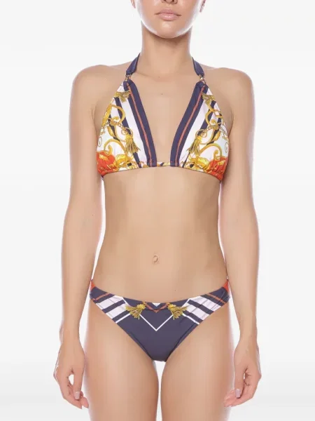 Bikini Gottex cu imagine cu gât halter albastru