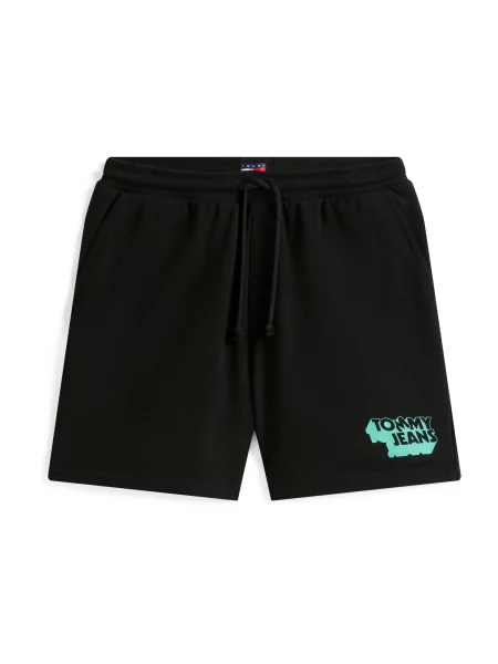Tommy Jeans Pantaloni scurți sport Stack Logo negru