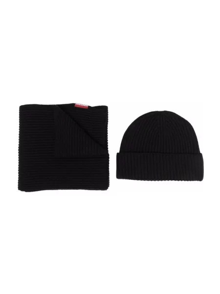 Dzianinowa czapka Dsquared2 z logo czarna