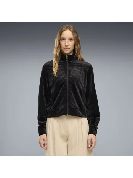PUMA bluza dresowa Essentials Elevated Velour Odzież S czarny