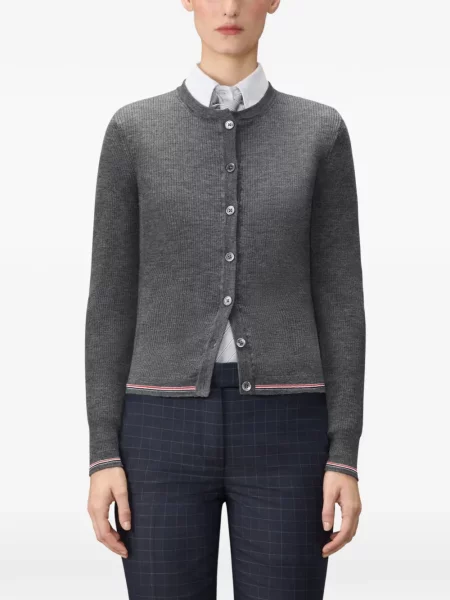 Cardigan Thom Browne de lână gri