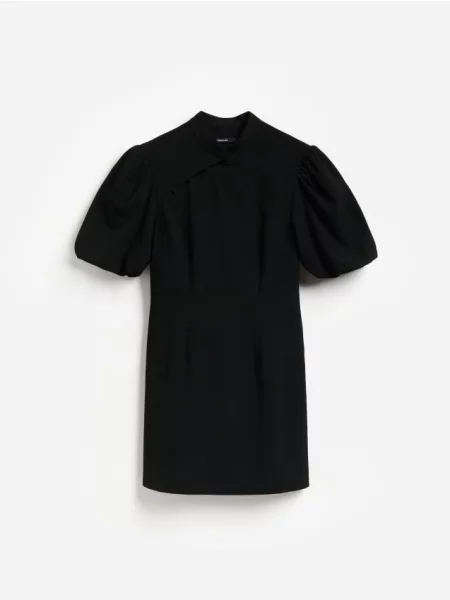 Reserved Rochie mini cu mâneci bufante negru