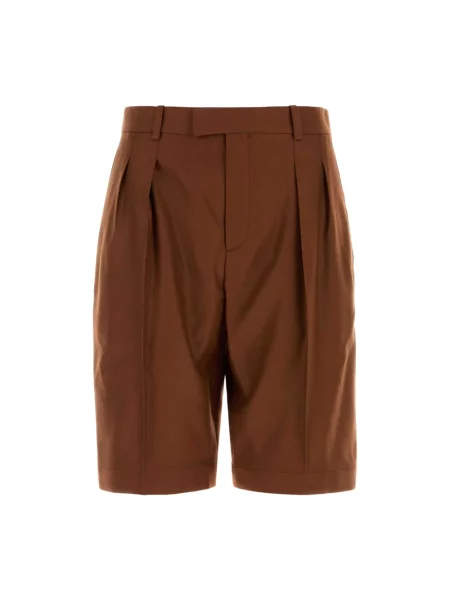 Bermudy Saint Laurent z kaszmiru brązowe