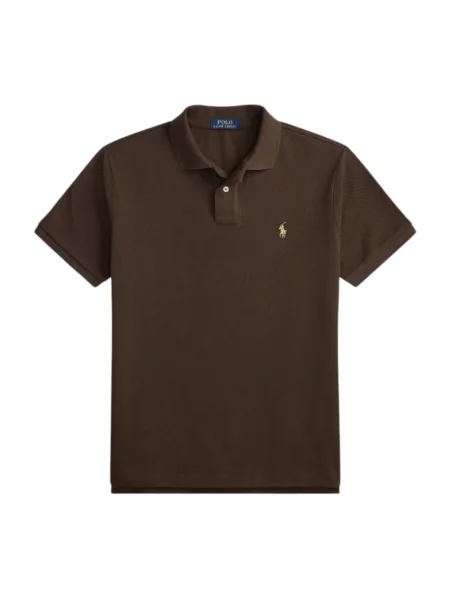 Koszulka polo Ralph Lauren z siateczką z siateczki brązowa