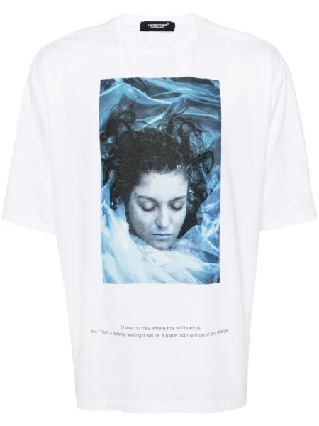 Tricou Undercover cu imagine alb