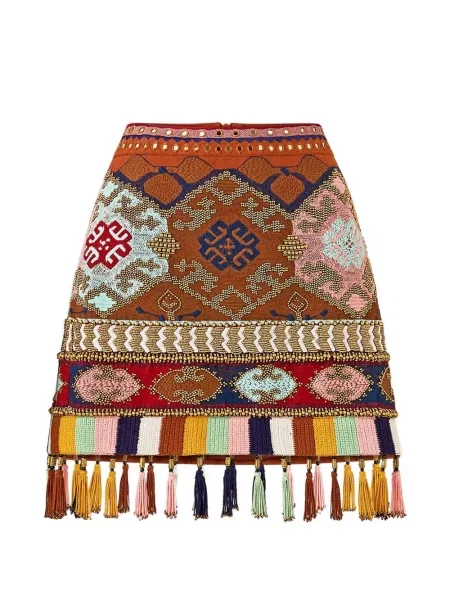 Fusta mini Camilla cu mărgele maro