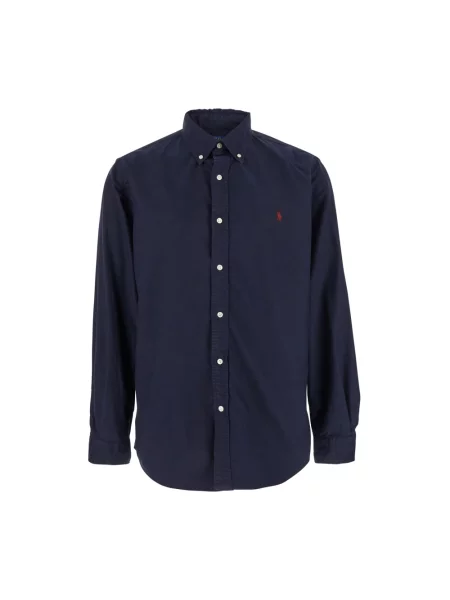 Koszula Polo Ralph Lauren z długim rękawem z logo z twillu granatowa
