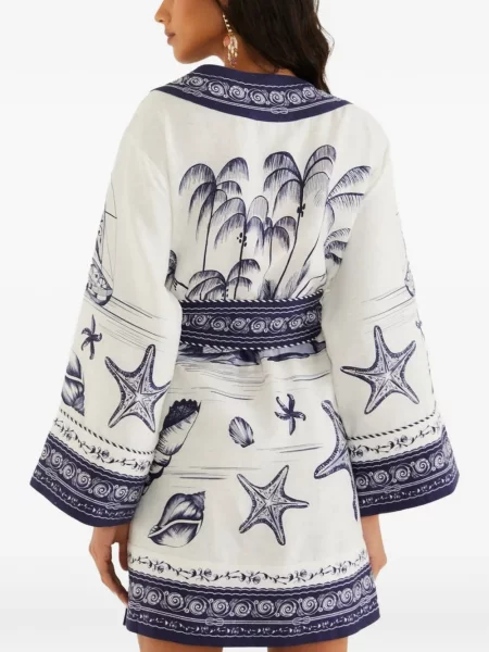 Rochie mini Farm Rio plic alb