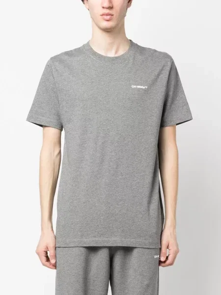 Majica Off-white s printom s melange uzorkom bijela