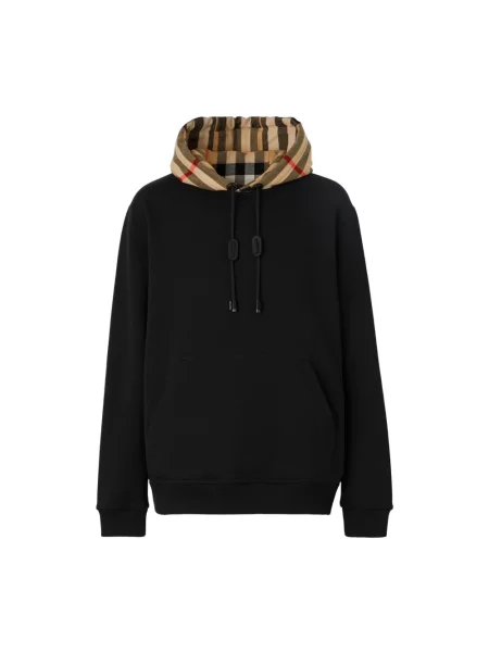 Bluza z kapturem Burberry w kratę z kapturem retro czarna