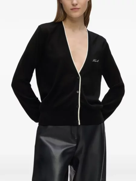Cardigan Karl Lagerfeld de lână negru