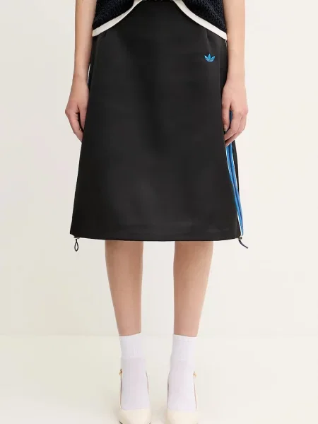 Спідниця adidas Originals x Wales Bonner W Satin midi пряма чорний